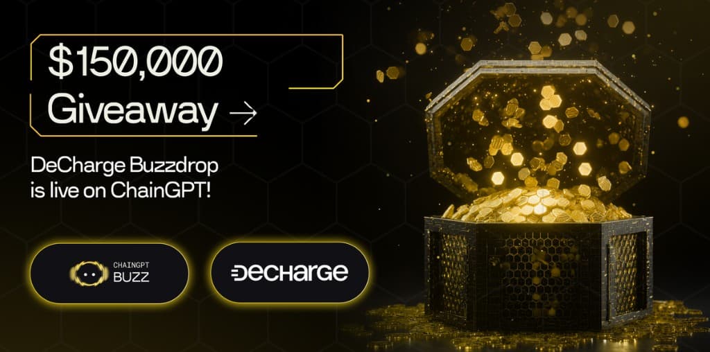 DeCharge CHARGE Buzzdrop $150,000 giveaway banner
